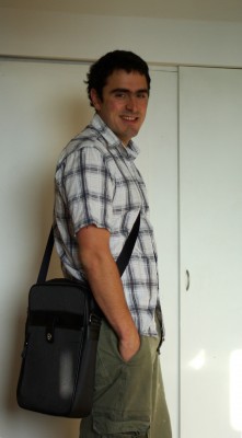 Chris Lowry wearing the Bag