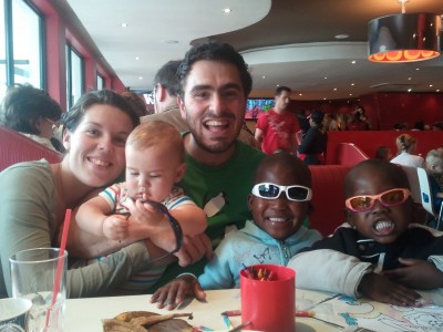My Family at Wimpy (plus Thembe and Thembelihle)