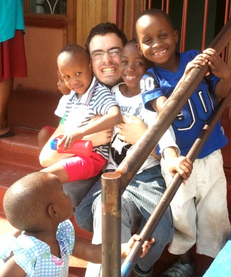 Chris with boys from Hope house